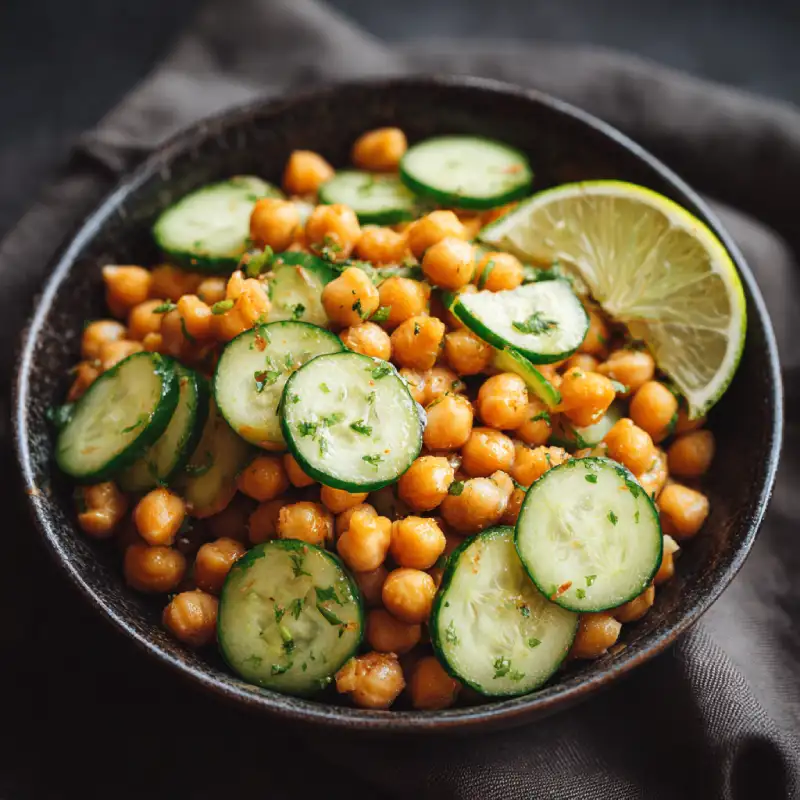 chickpea cucumber salad plant based
