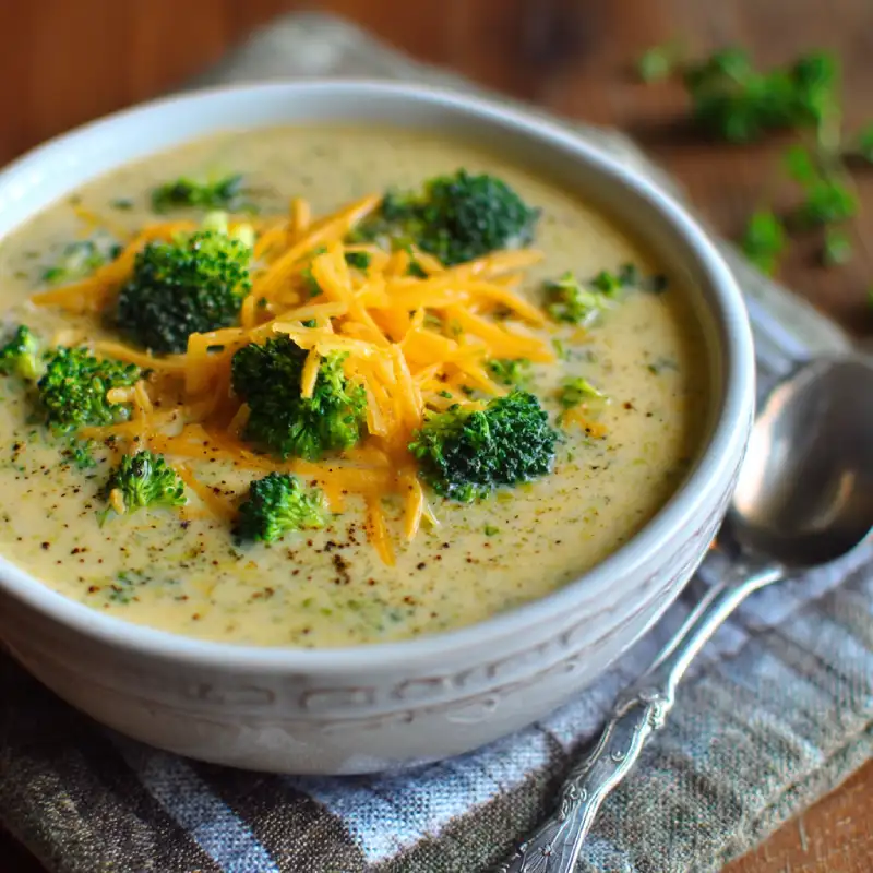 High Protein Broccoli Cheddar Soup