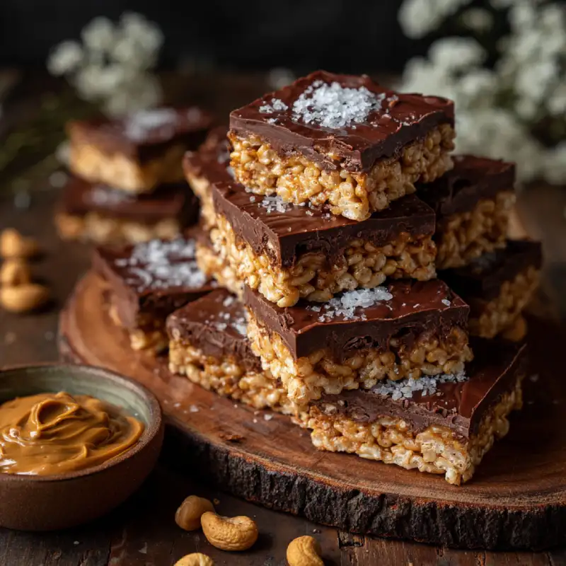 Peanut Butter and Chocolate Rice Crispy Bars