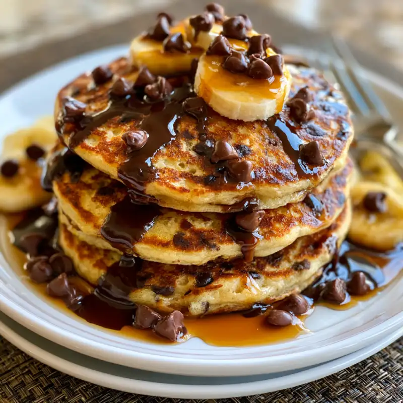 Banana Chocolate Chip Pancakes
