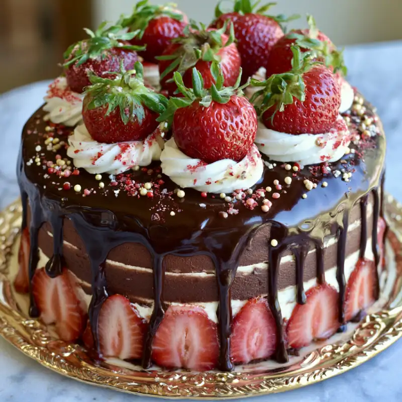 Chocolate Covered Strawberry Cake