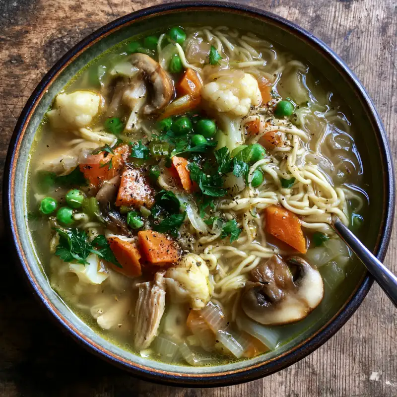 Vegetarian Chicken Noodle Soup